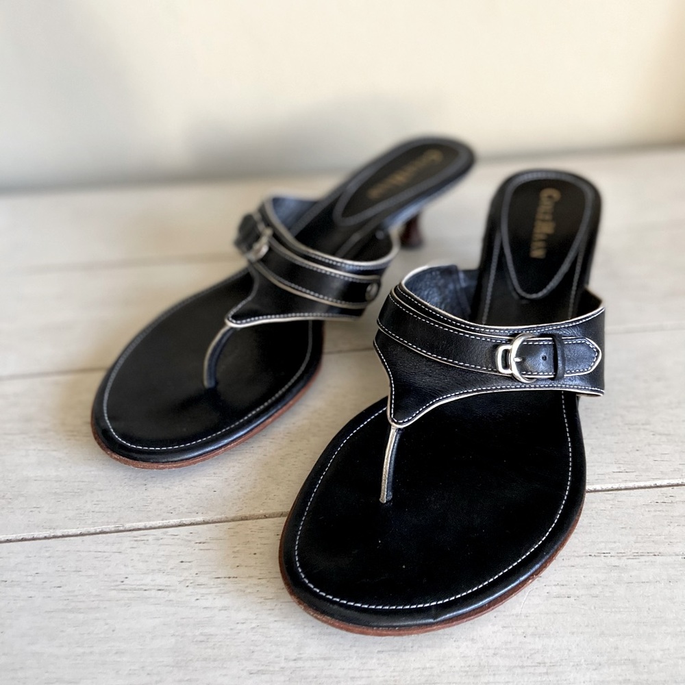 Cole Haan | Leather Kitten Heel Sandles